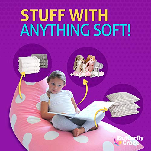Butterfly Craze Bean Bag Chair Cover for Toddler Toy Organizer Butterfly Craze Bean Bag Chair Cover for Toddler Toy Organizer